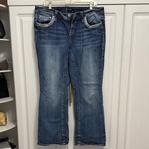 Vigoss Women's Dark Blue Flare Jeans